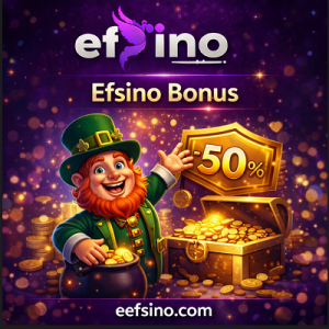 Efsino bonus kampanyası görseli, hediye sandığı ve slot teması