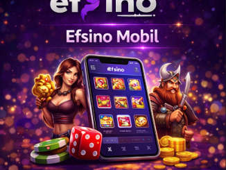 Efsino mobil casino uygulaması görünümü, slot oyunları ve mobil cihaz teması